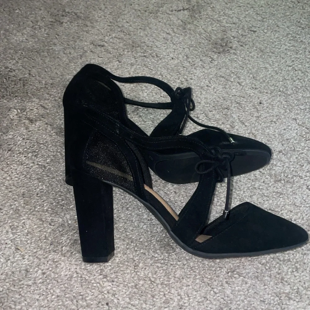 Christian Sirano black velvet heels 4 inch size 8 - Picture 7 of 10